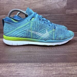 Nike Free TR Flyknit Green Yellow Womens US Size 9 718785-302 Running Shoes